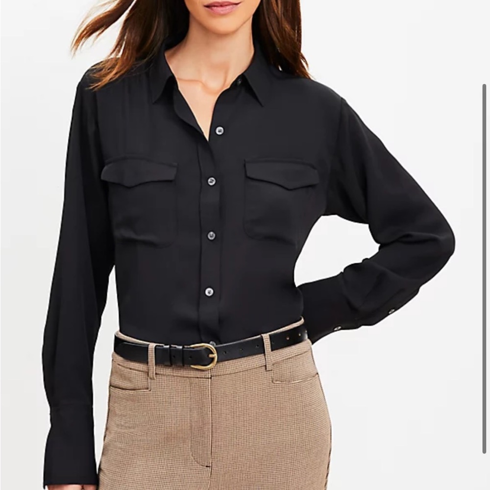 Loft XSP Utility Blouse in wine